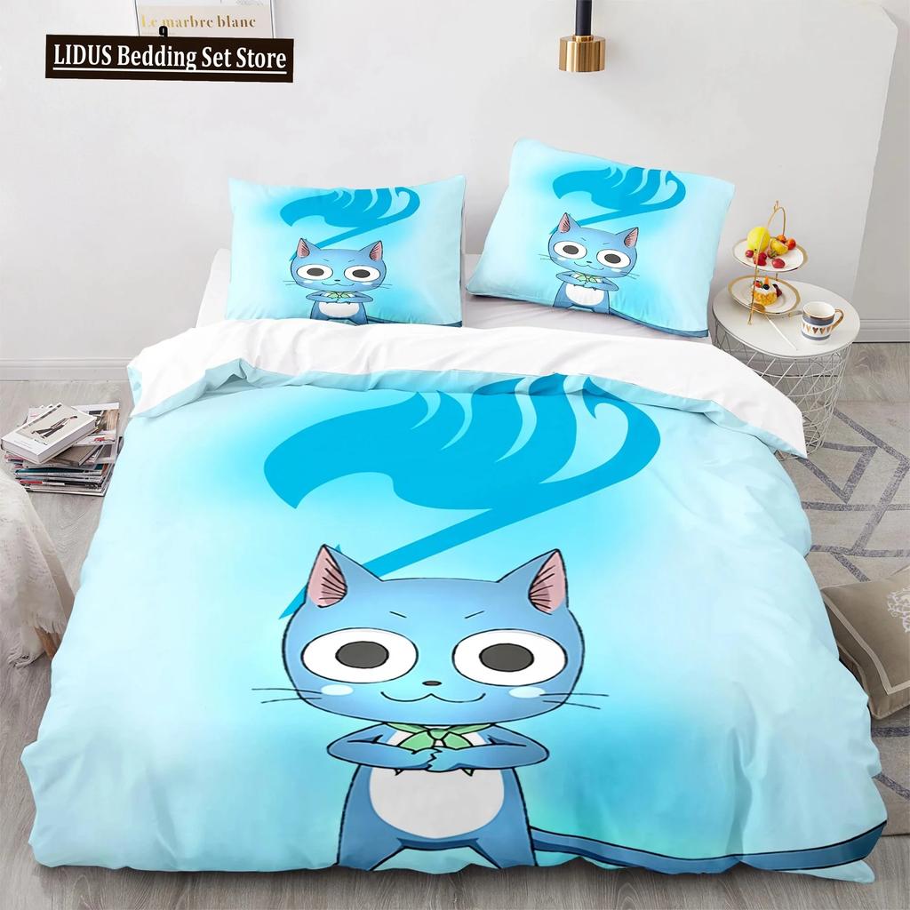 Comforter New Fairy Tail Bedding Set Japanese Anime Boys Girls Gift Bedroom Decor Single Twin Full Queen Size Home Textiles
