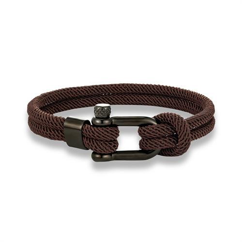 2026 Black Fashion Personality Horseshoe Buckle Hand Rope Men's Double Layer Milan Rope Outdoor Casual Bracelet