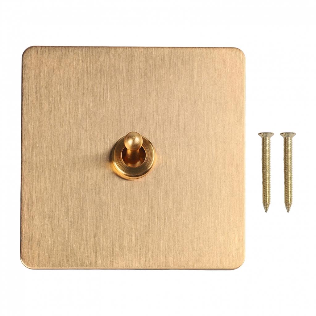 Sustainable Material Premium Brass Rocker Light Switch in Gold Finish