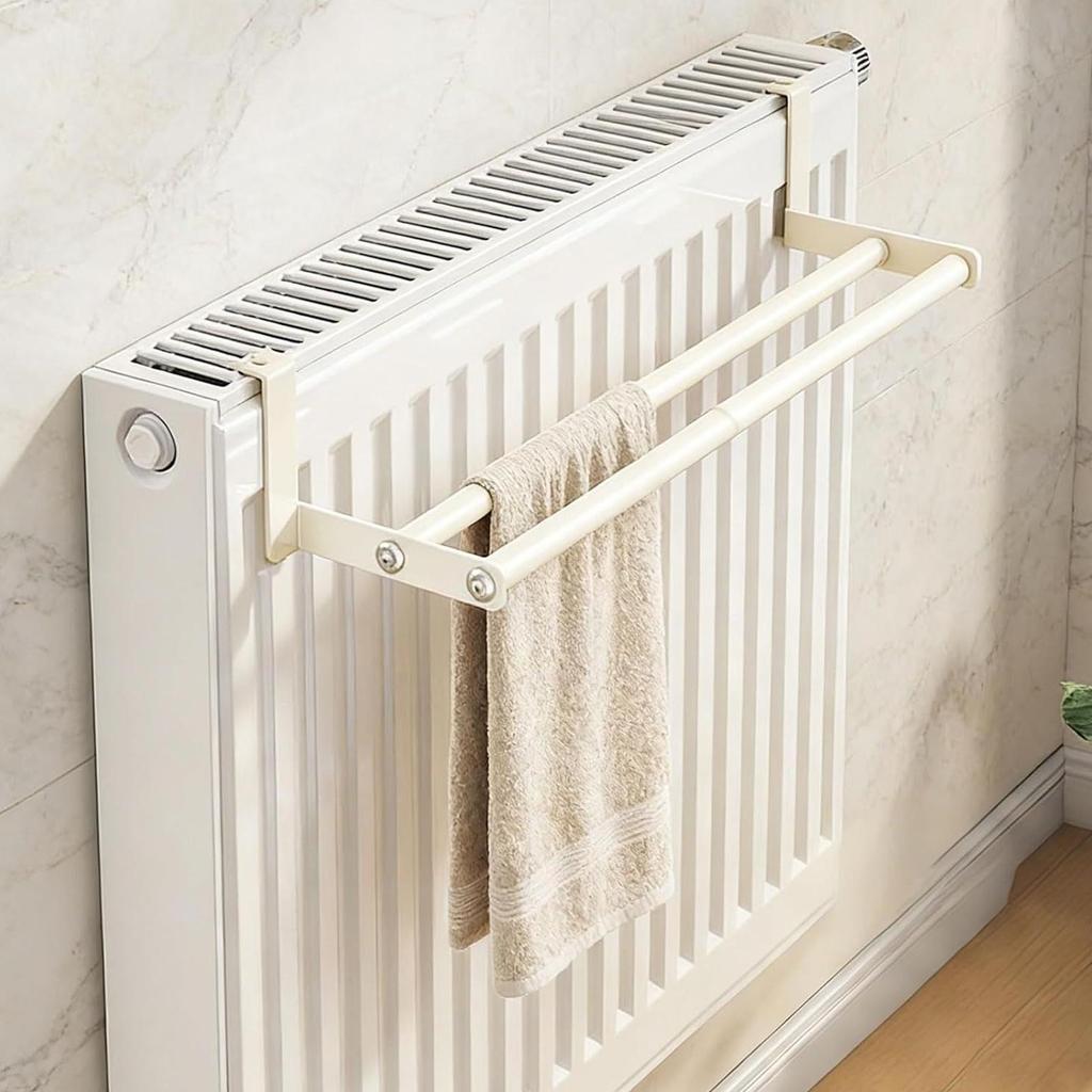 Wall Mounted Towel Drying Rack Plug-in Heavy-Duty Space-Saving Towel Hanger Carbon Steel Drying Rack Household Clothes Shelf
