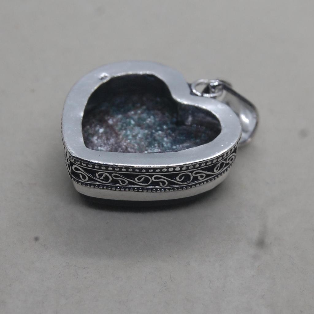 Heart Shape Green Seraphinite 925 Sterling Silver Pendant Jewelry, Artisan Boho Style Seraphinite Pendant
