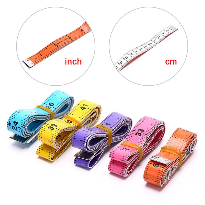 1PC 60in 150cm Body Measuring Ruler Sewing Tailor Tape Measure Mini Soft Flat Ruler Centimeter Meter Sewing Measuring Tape