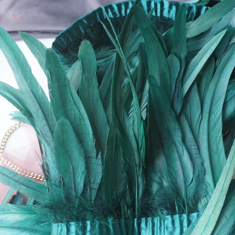 2 M/Piece Rooster Tail Fabric Edge Chicken Feather Fabric Strip Performance Clothing Skirt Fabric Belt Shawl Feather Decoration Clothing Accessories