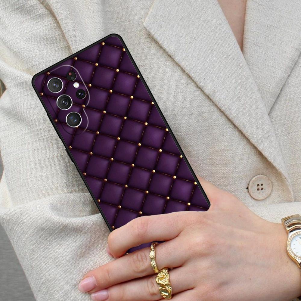 Quilted Texture Sofa Cell Phone Case for Samsung Galaxy S26 Ultra S25 S24 S23 S22 S21 S20 Note10 Cover