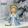 Small Decorative Figurine Cute Wishing Girl Figurine, Cartoon Prayer Resin Artistic Garden Ornament Statue, Christmas Desktop Ornament, Healing