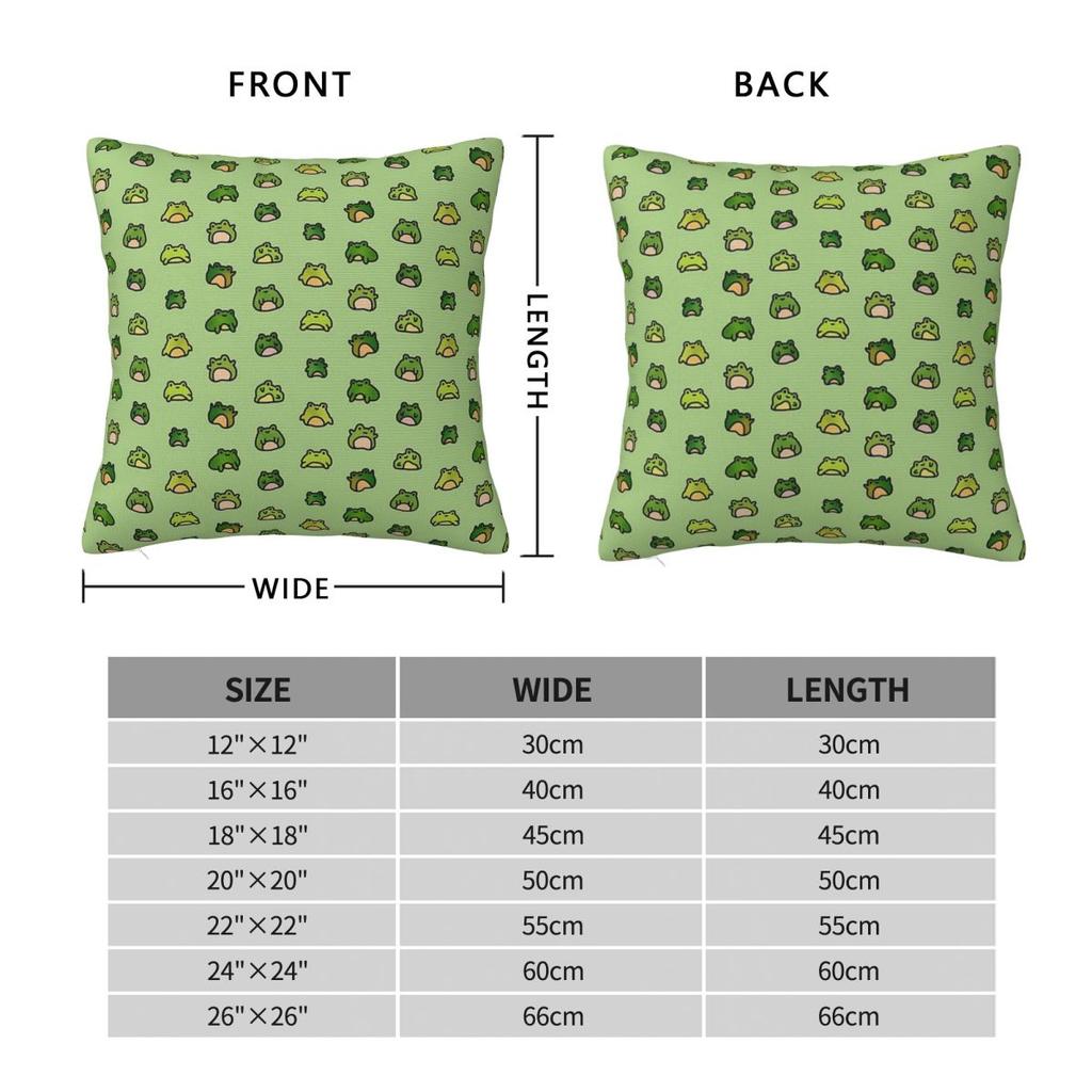 Frogs Doodle Square Pillowcase Cushion Cover Pillow Case Throw Pillow Cover for Home Bedroom Car