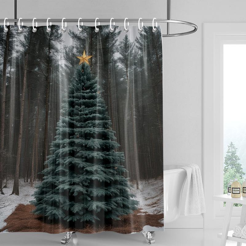 Dekoracja domu zasłony prysznicowe do łazienki wodoodporna tkanina zasłonowa Nowoczesny styl skandynawski Salon Wesołych Świąt zima