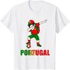 Portugal Flag Dabbing Boy Portugal Soccer Portuguese Pride T-Shirt(1)