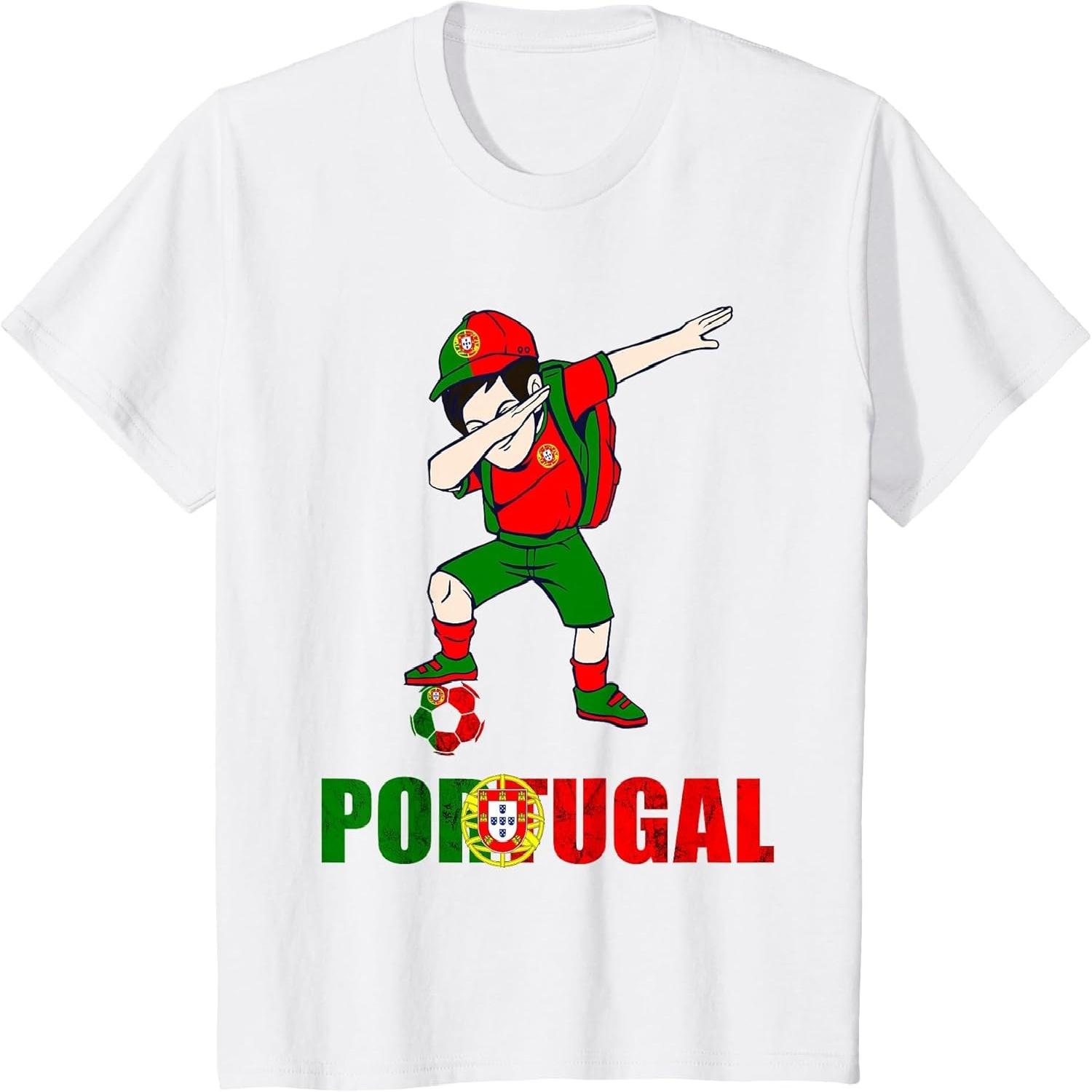 

Portugal Flag Dabbing Boy Portugal Soccer Portuguese Pride T-Shirt(1) XXXXXL різнокольоровий