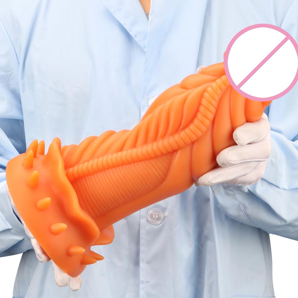 Super Large Liquid Silicone Egg Soft Anal Expansion Trainer with Irregular Large Anal Plug and Large Penis SM