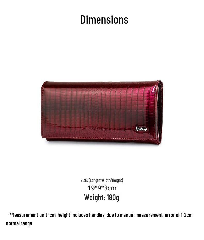 Top Layer Cowhide Women's Crocodile Pattern Genuine Leather Wallet and Clutch