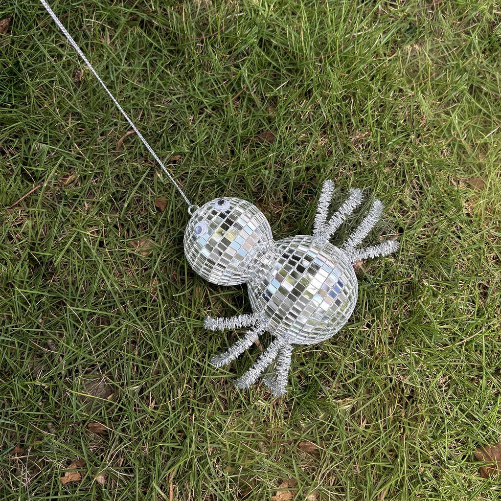 Glitter Spider Disco Ball Decoration For Halloween Party Tabletop Centerpiece Christmas Birthday Celebration Accessory