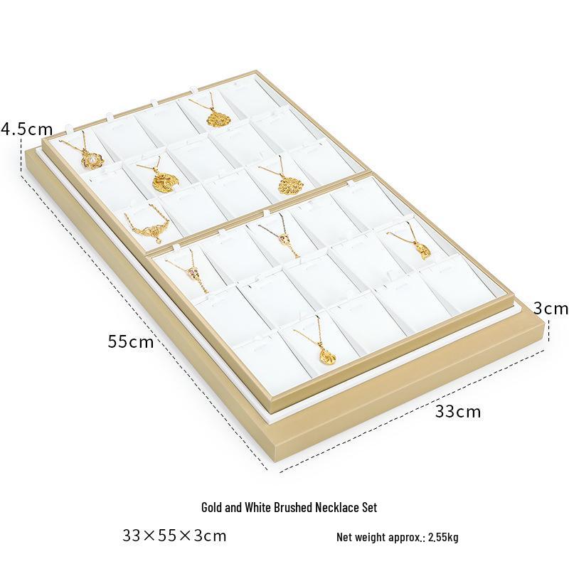 Ya Yu Jin Bai Jewelry Display Tray for Bracelets, Ear Studs, Necklaces - Silver & Gold
