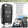 2 Pack 4 Button Key Fob Shell For Chevy Cruze Impala Malibu Sonic Equinox Camaro Buick Regal Encore Verano Lacrosse GMC Terrain 2010 2011 2012 2013