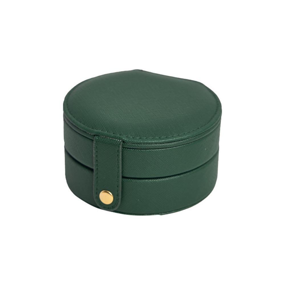 Double Layers Portable Earrings Storage Case Divided PU Leather Jewelry Container Women