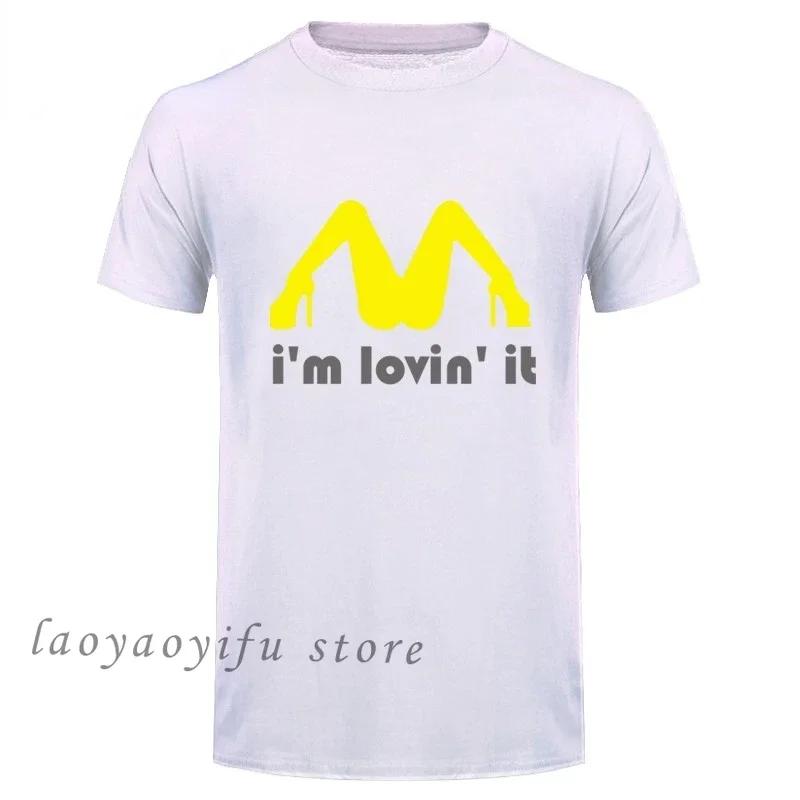 Lustiges Herren Tricolor I'm Loving It Unangemessen Anstößig Sex T-Shirt Männlich Lustig Humor Witz Unhöfliches T-Shirt Sommer Übergroßes Shirt