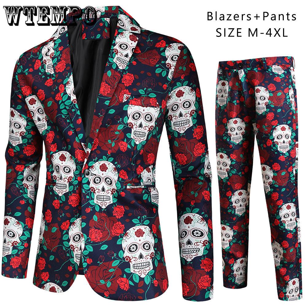 Herbst und Winter Herren Freizeitanzug Anzug Herren 3D bedruckter Anzug 2-teiliges Set