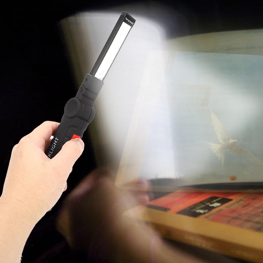 USB COB Handheld Work Light Lamp  LED Flashlight Folding Inspecting Torch for Outdoor Emergency
