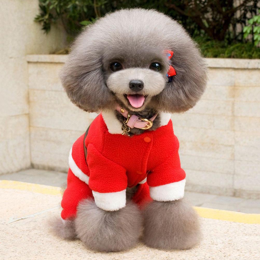 

Pet Dog Clothes Santa Claus Design Size S Red Soft Breathable Christmas Costume Party Outfit Protective Dog Apparel M