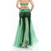 Professional Belly Dance Skirt with Elegant Wavy Hem and Single Slit for Flexible Stage Movement and Safety