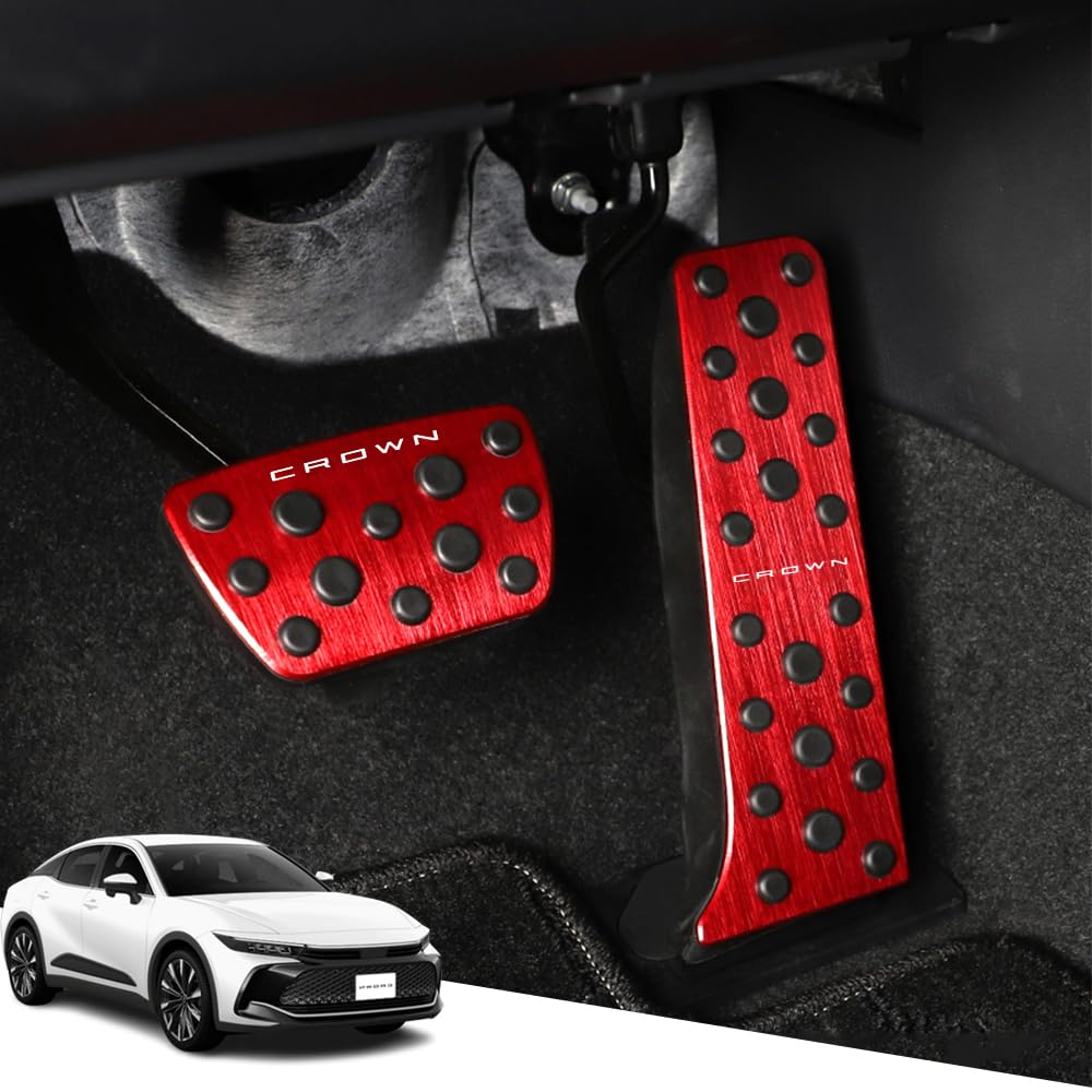 Hearsheng Aluminum Alloy Foot Pedal Covers for Toyota New Crown 30 New Crown Crossover 35 New Crown Sport 30 and New Crown Estate 30 Features include