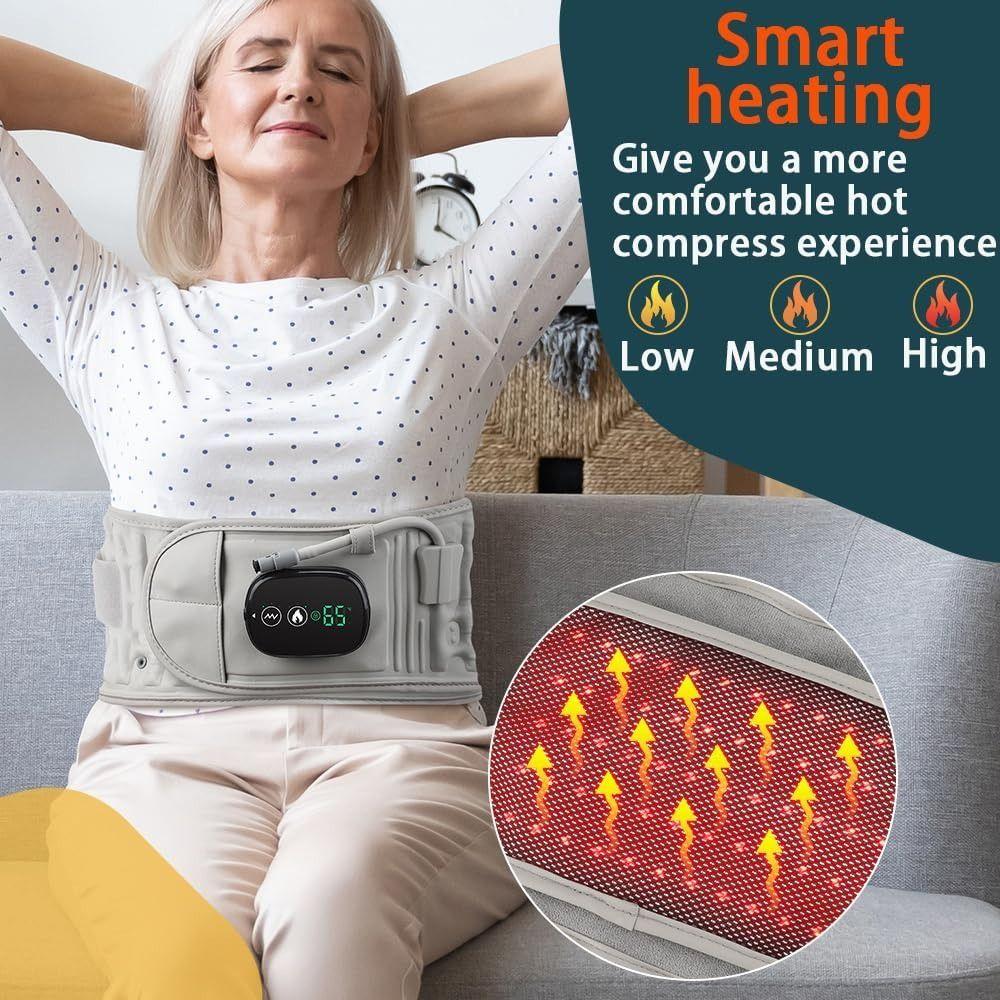 Ergonomic 360° Adaptive Design 3 in 1 Back Therapy Belt Adjustable Heating Waist Massager Belt