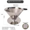 Doppellagiger Kaffee-Filter-Dripper aus Edelstahl, 600/800 Maschen, Feinsieb mit hitzebeständigem Griff für Handaufguss-Kaffee
