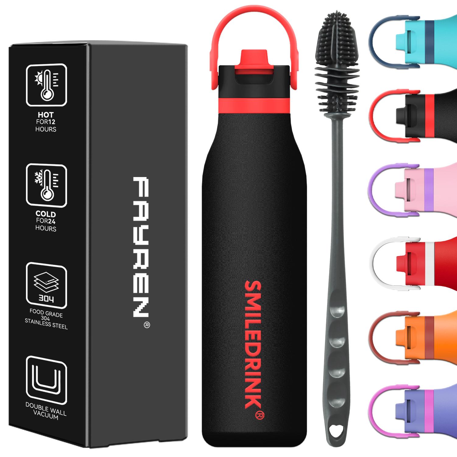Insulated Stainless Steel Water Flask 304 Stainless Steel Thermos Cup Large Capacity Outdoor Sports Water Bottle 500ml серебряный