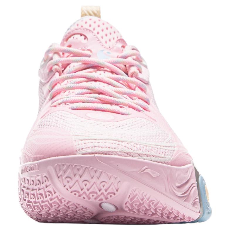 Li Ning Wade DLO 1 Lightweight High Comfort Synthetic Leather Breathable Resilient Low Top Basketball Shoes Men Sneaker Light-Pink ABPV009-10