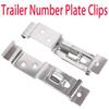 2 PCS Rectangular Car License Plate Spring Loaded Stainless Steel Bracket Cars Frame Holder Clamps Trailer Number Plate Clips