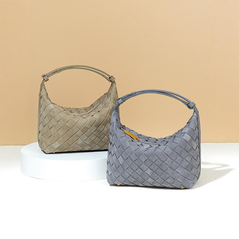 2025 Frosted Hand-Woven Mini Diamond Pattern Crossbody & Shoulder Handbag for Women