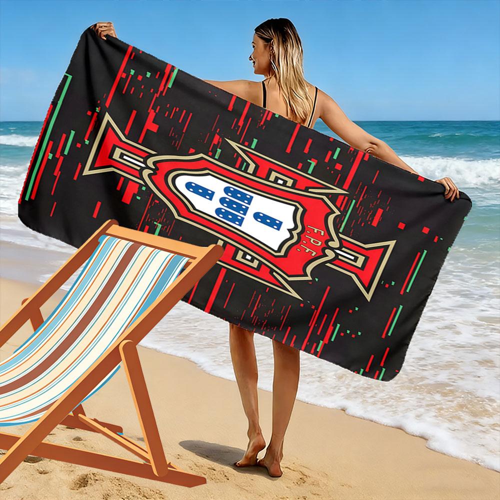 Bold geometric shield Print beach towel, quick drying, suitable for travel, outdoor sports, jogging, the beach and swimming, gift