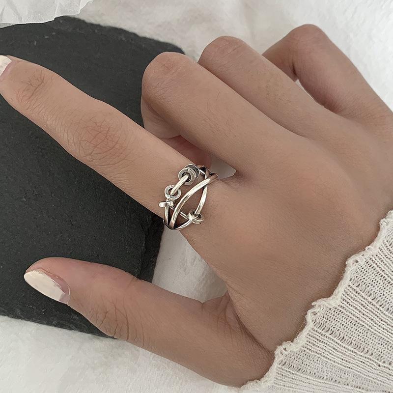 

925 Современное кольцо из стерлингового серебра в винтажном стиле с улыбающимся лицом для модных женщин