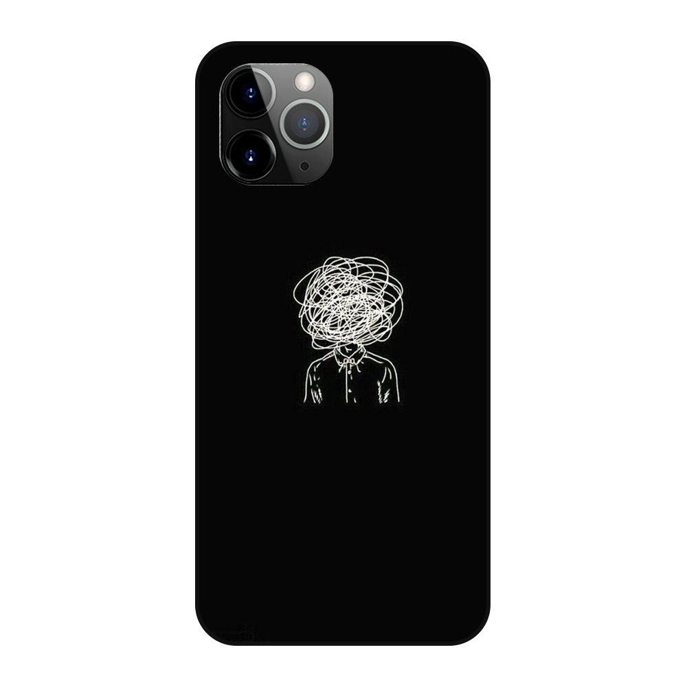 

Sad Depression Black Word iPhone 12 13 Pro Mini Max Black Cover Art Waterproof Tpu Bumper Sexy Protector Phone Cover Skin For iPhone 12 Mini
