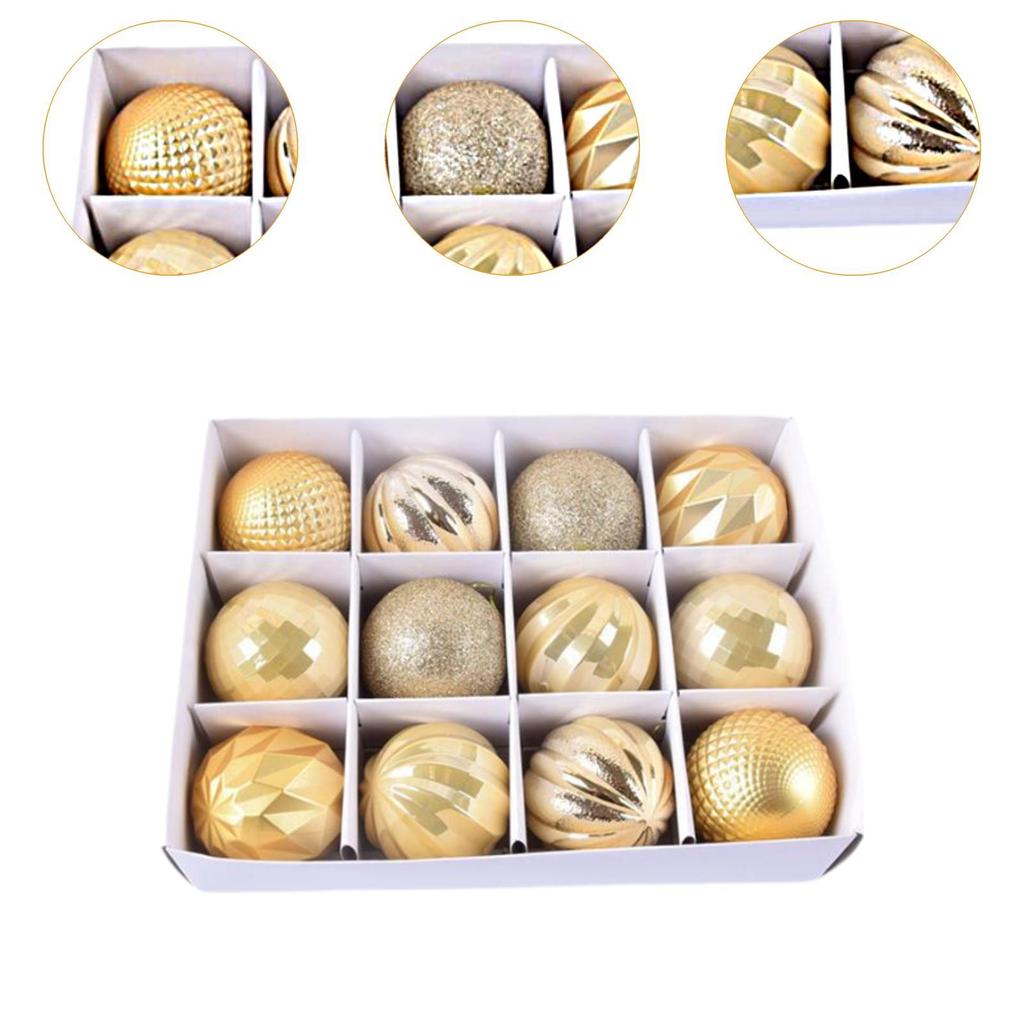 12 Pieces Christmas Ball Ornaments Xmas Decor 6 cm Decorative Xmas Balls Baubles