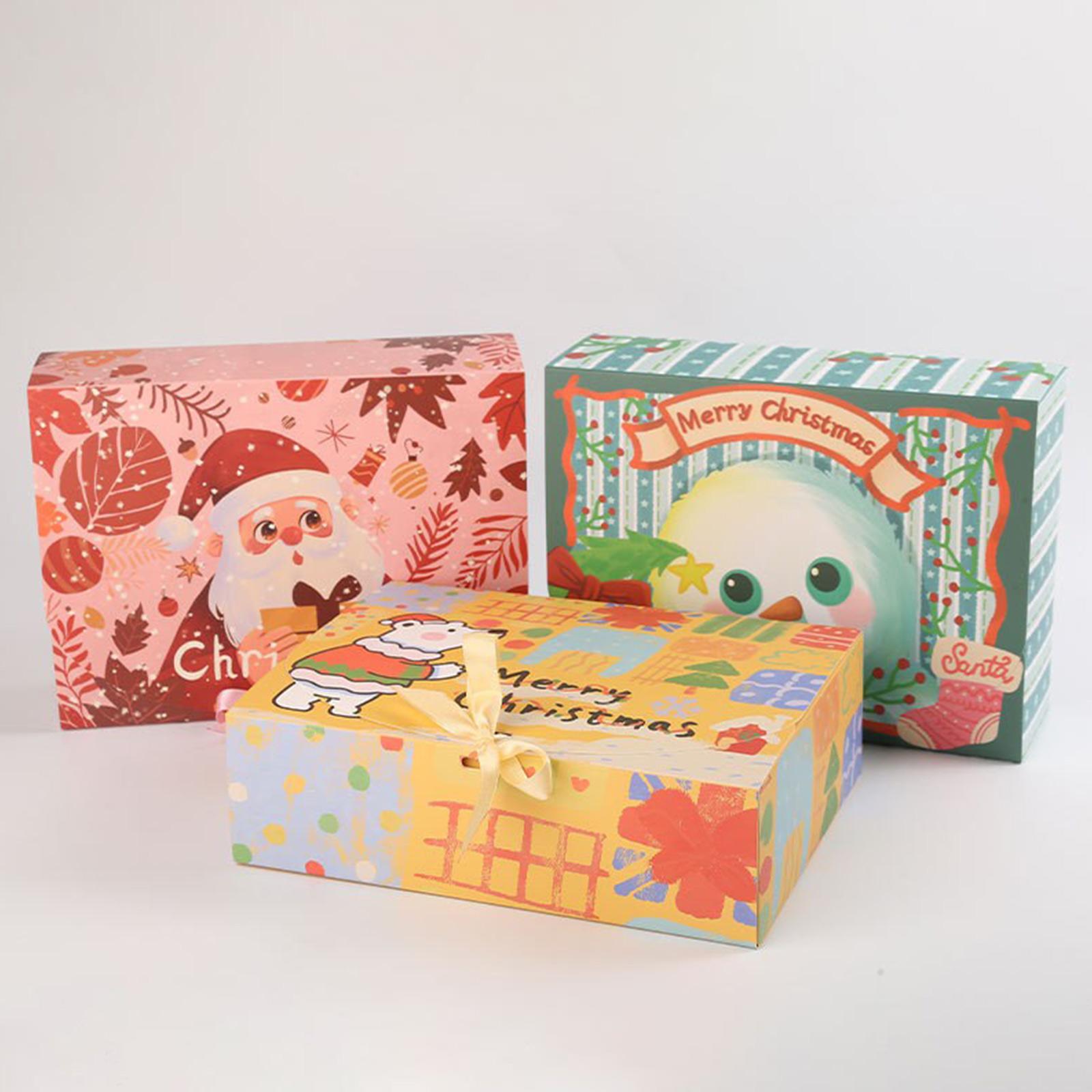 

12 Packs Of 10x 7.8 X 3-inch Small Christmas Gift Boxes, With Lids, Recyclable, Used For Gift Packaging, Cardboard Boxes(4 Pcs Per Style) One Size красный