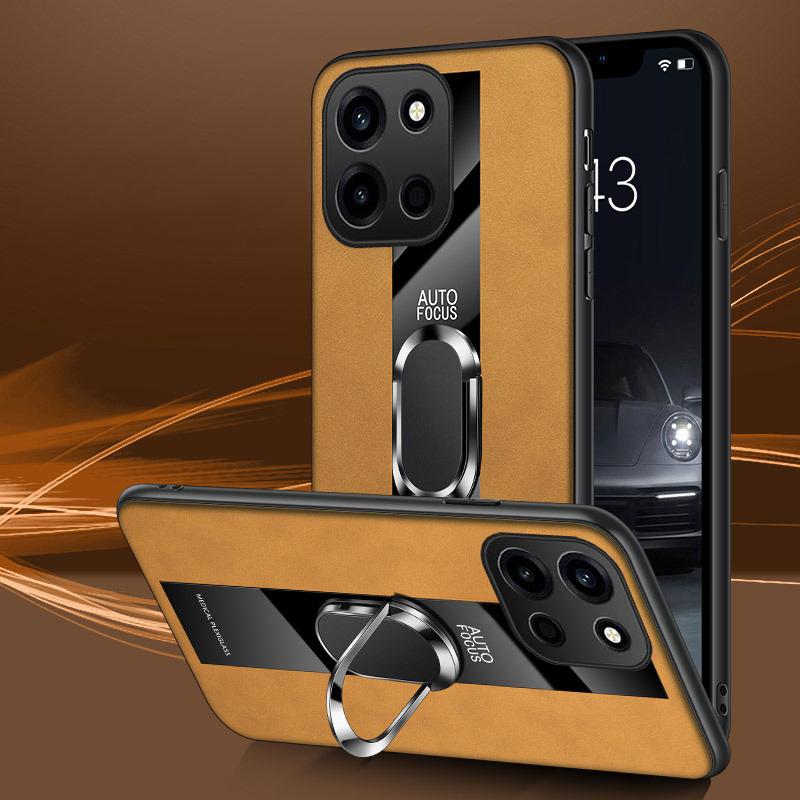 For OnePlus Nord6 Case Business Magnetic Ring Holder Shockproof sheepskin Leather Soft Silicone Fashion for OnePlus Nord 6 Back Cover