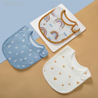 3-Pack Cartoon Cotton Baby Bibs Newborn Snap Towel
