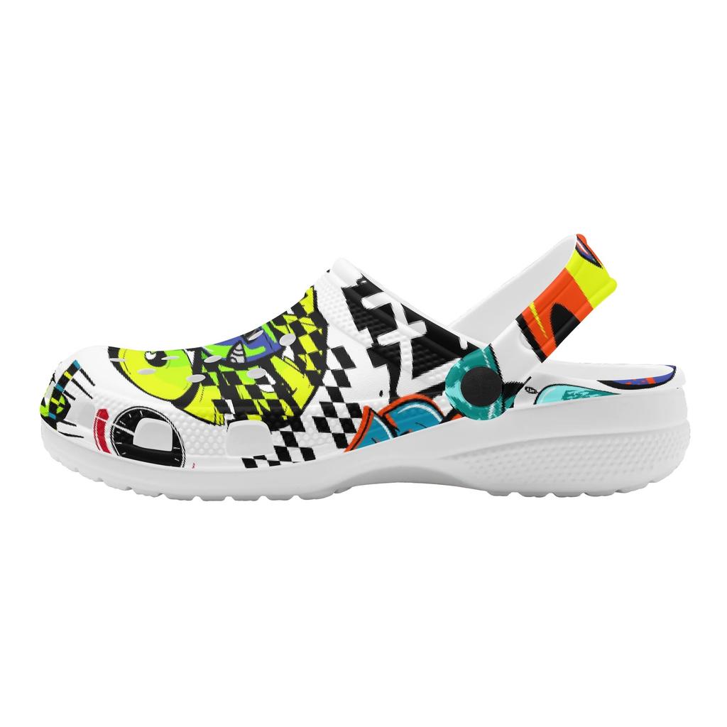 Printed Slip On Garden Clogs EVA Lightweight Breathable Shoes for Women Men Beach Pool Bathroom Home Summer Beach Travel Wear