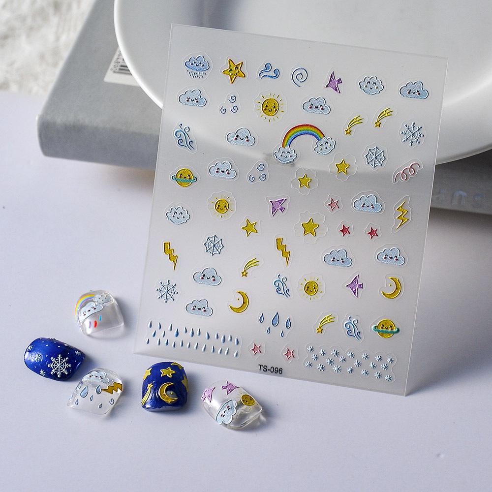 Waterproof 5D Embossed Nail Art Stickers: Bridal Flowers & Bows, Long-lasting & Tearable