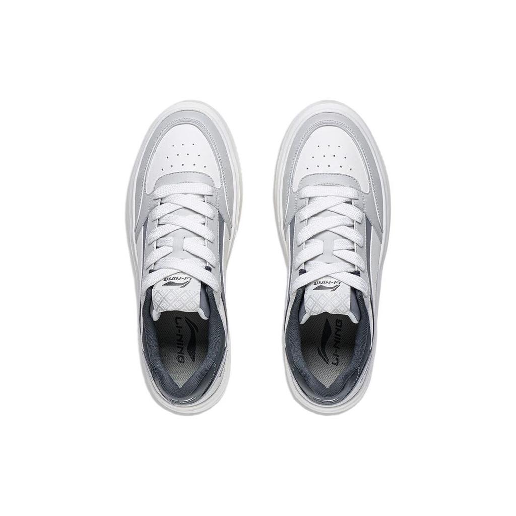 Li Ning Starlight Slip Resistant Abrasion Resistant Low top Skateboard Shoes Men's Gray White AGCT139-1