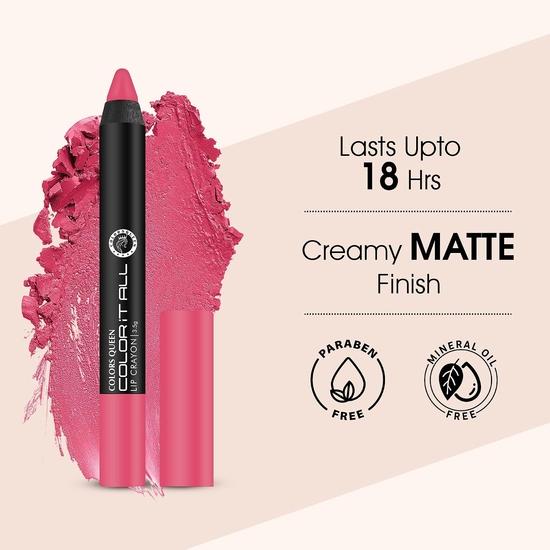 Colors Queen Color It All Long Lasting Crayon Lipstick | Up to 18 Hours Stay | Lipstick Combo for Women | Waterproof(Pink Rose & Plum Pick,3.5g)