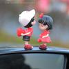 Car Ornaments Cute Cartoon Couples Action Figure Figurines Balloon Ornaments Auto Interior Accessories for Dashboard Girls Gifts