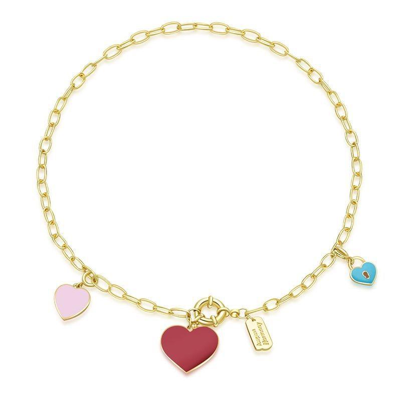 Pendant Luxurious Heart Titanium Steel Necklace Contemporary Key Heart Style Collarbone Chain For Unisex
