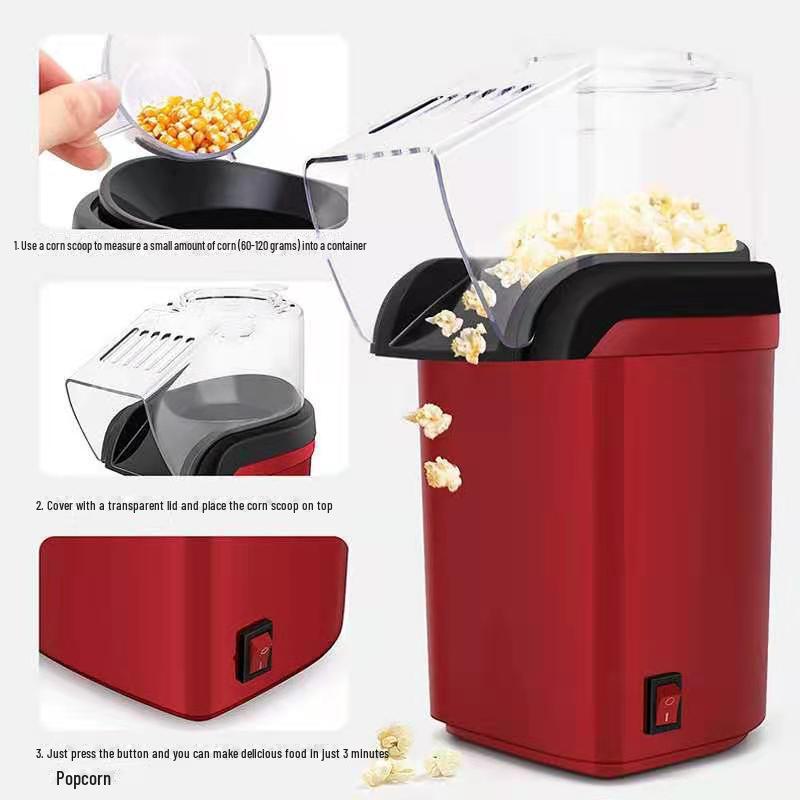 Compact Household Electric Popcorn Maker - Portable Hot Air Blower for Cross-Border Trade