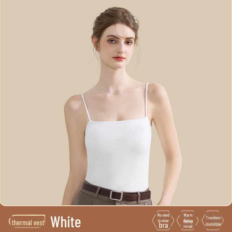 

Женский теплый жилет-комбинезон с бархатом и утолщенной нагрудной подкладкой на осень и зиму XL size 110-140 catties белый