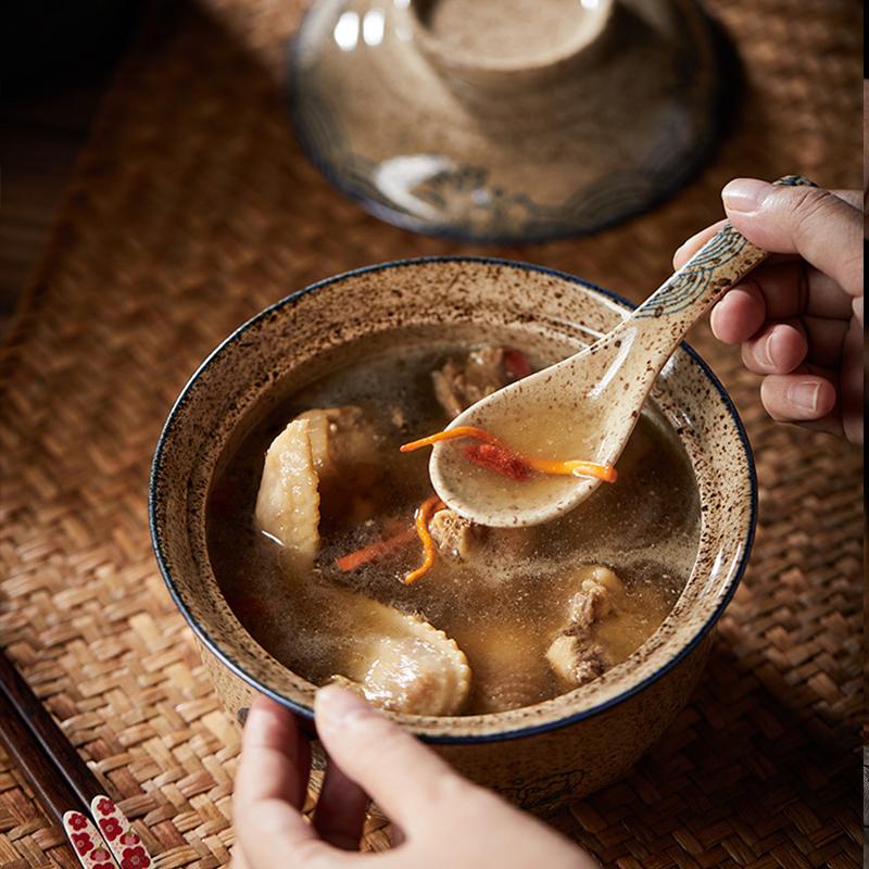 6,5palcová miska na ramen v japonském stylu s víkem, keramická miska na instantní nudle na polévku, rýžové nudle a kaši, kuchyňské nádobí