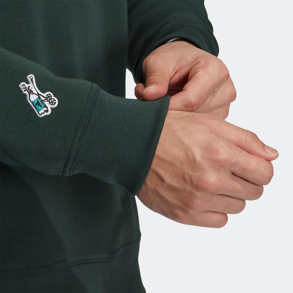Adidas Logo Print Crew Neck Long Sleeve Sweatshirt Men Tops Green HG5784