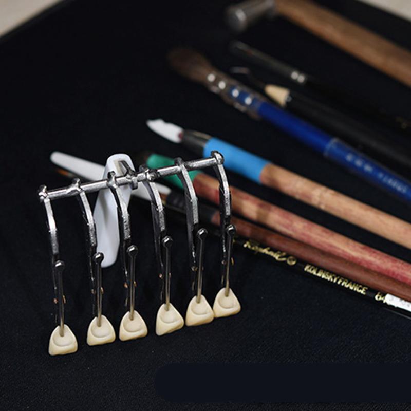 Zubní keramik Šestizubé klipy pro glazování porcelánu Pomocný nástroj Zubní technik Laboratoř