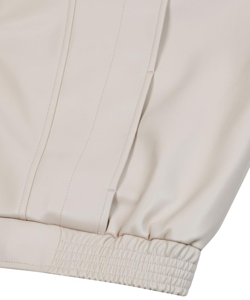 Erreurstandard 87-Stan149 Veste en Cuir à Patte Pesante Ivoire